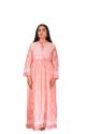 Peach Whispers Chikankari Jute Cotton Gown	